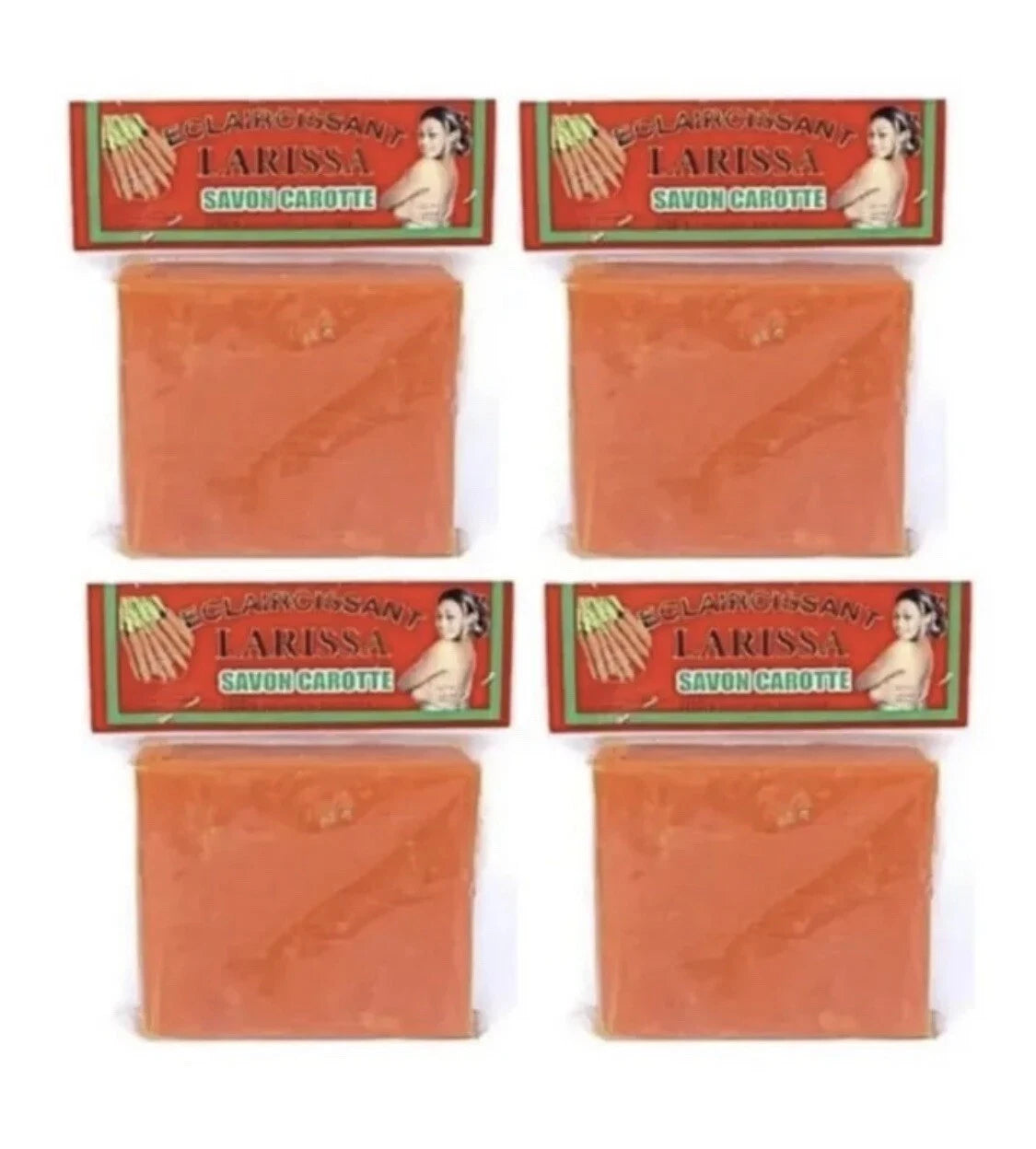 Eclaircissant Larissa Carrot Lightening Beauty Soap All Skin Types 225g 4 Bar🥕
