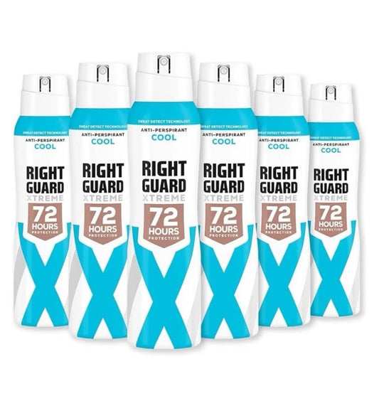 Right Guard Cool Deodorant 0% Alcohol 72H Anti-Perspirant Spray 6 Pack 150 ML✅