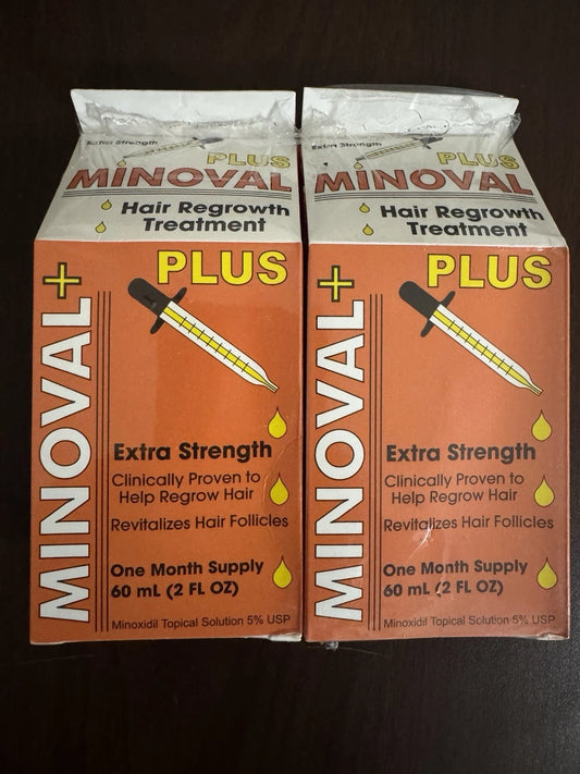MINOVAL PLUS Hair Regrowth Treatment- For Men Extra Strength 2 Boxes ✅