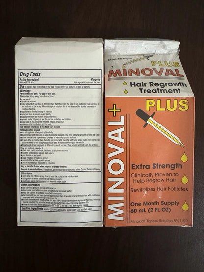 MINOVAL PLUS Hair Regrowth Treatment- For Men Extra Strength 2 Boxes ✅
