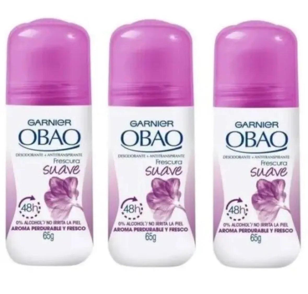 Garnier Obao Deodorant No Alcohol, Frescura Intense Suave 48h 65g 3bottle ✅ - Miami beauty1