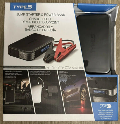 Type S 8000MAH Portable 12V Jump Starter, Light & Power Bank USB-C,USB-A✅ - Miami beauty1