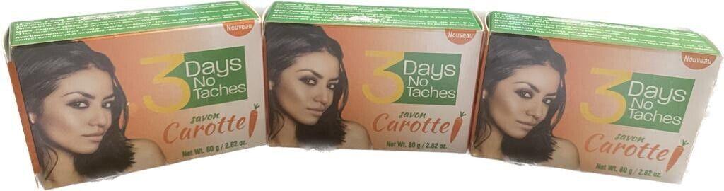 3 DAYS NO TACHES CARROT SOAP (PACK OF 3) ✅ - Miami beauty1