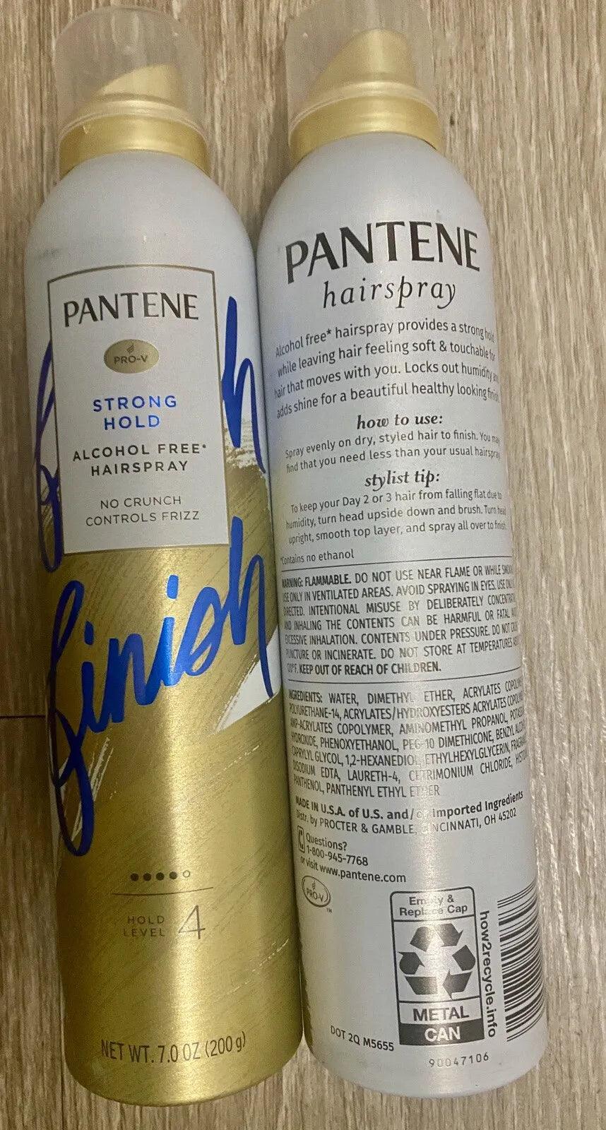 2 Pantene -pro v Strong Hold Alcohol Free Hair Spray No Crunch Hold Level 4 🌪️ - Miami beauty1