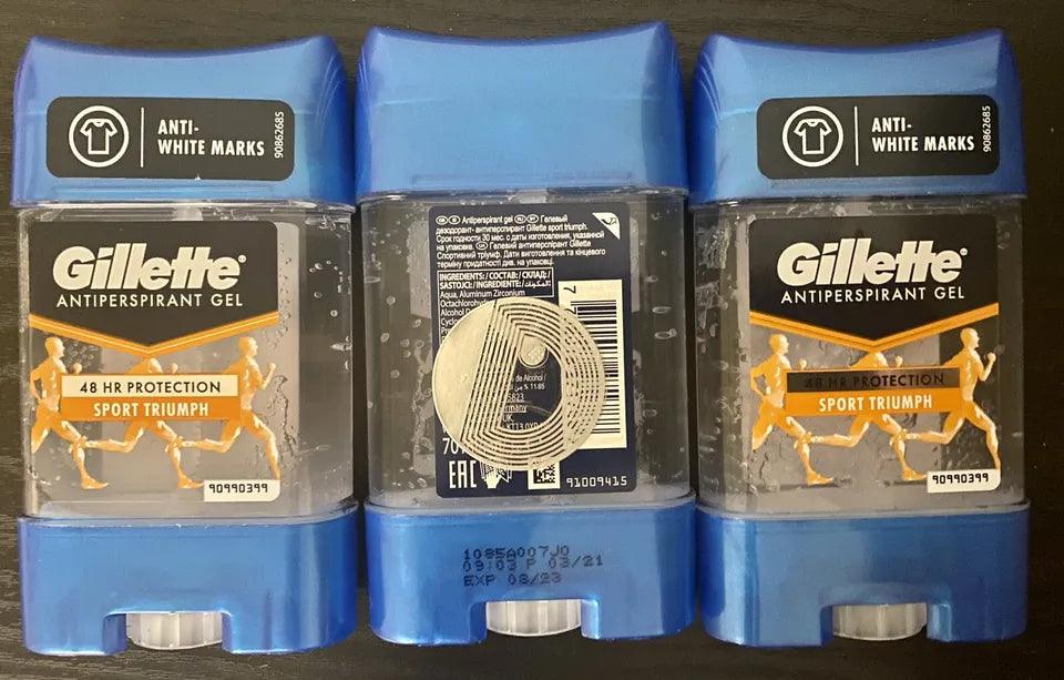 🌊 Gillette AntiperspirantDeodorant Gel 48HR PROTECTION SPORT TRIUMPH 3pack🏀 - Miami beauty1