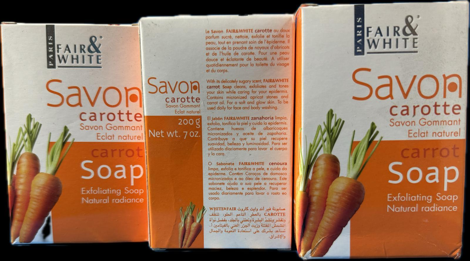 SAVON CAROTTE EXFOLIATING SOAP PARIS 3 BARS 200g - Miami beauty1