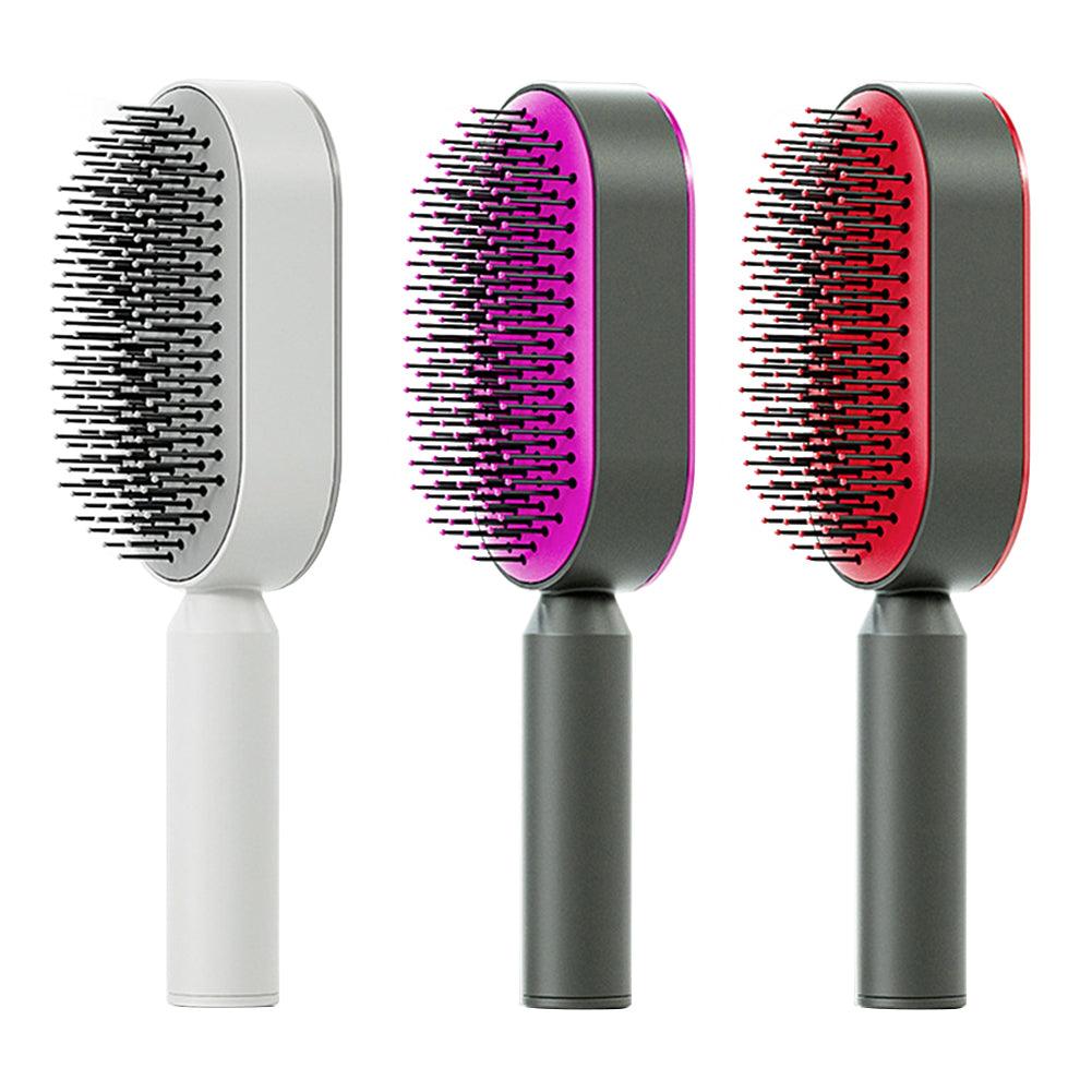 Self Cleaning Hair Brush For Women One-key Cleaning Hair Loss Airbag Massage Scalp Comb Anti-Static Hairbrush - Miami beauty1