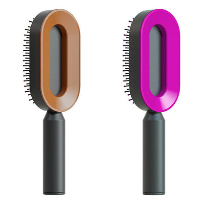 Self Cleaning Hair Brush For Women One-key Cleaning Hair Loss Airbag Massage Scalp Comb Anti-Static Hairbrush - Miami beauty1