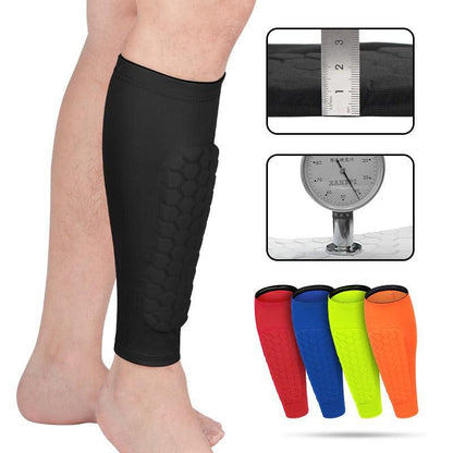 Sports calf protection honeycomb anti-collision leg protectors football basketball cycling running equestrian shin protectors - Miami beauty1