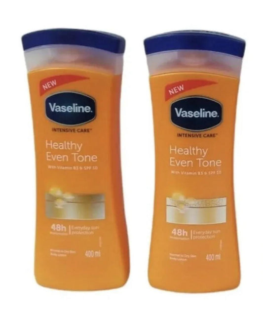 Vaseline Intensive Care Healthy Even Tone Viramin B3 SPF10 Body Lotion 400ml 2 bottles - Miami beauty1