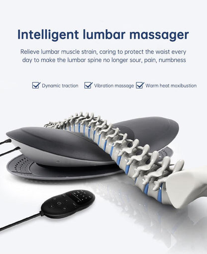 Waist Massager Lumbar Traction Inflatable Hot Compress Back Cervical Stretcher Massage Air Pressure Reduce Relief Pain - Miami beauty1