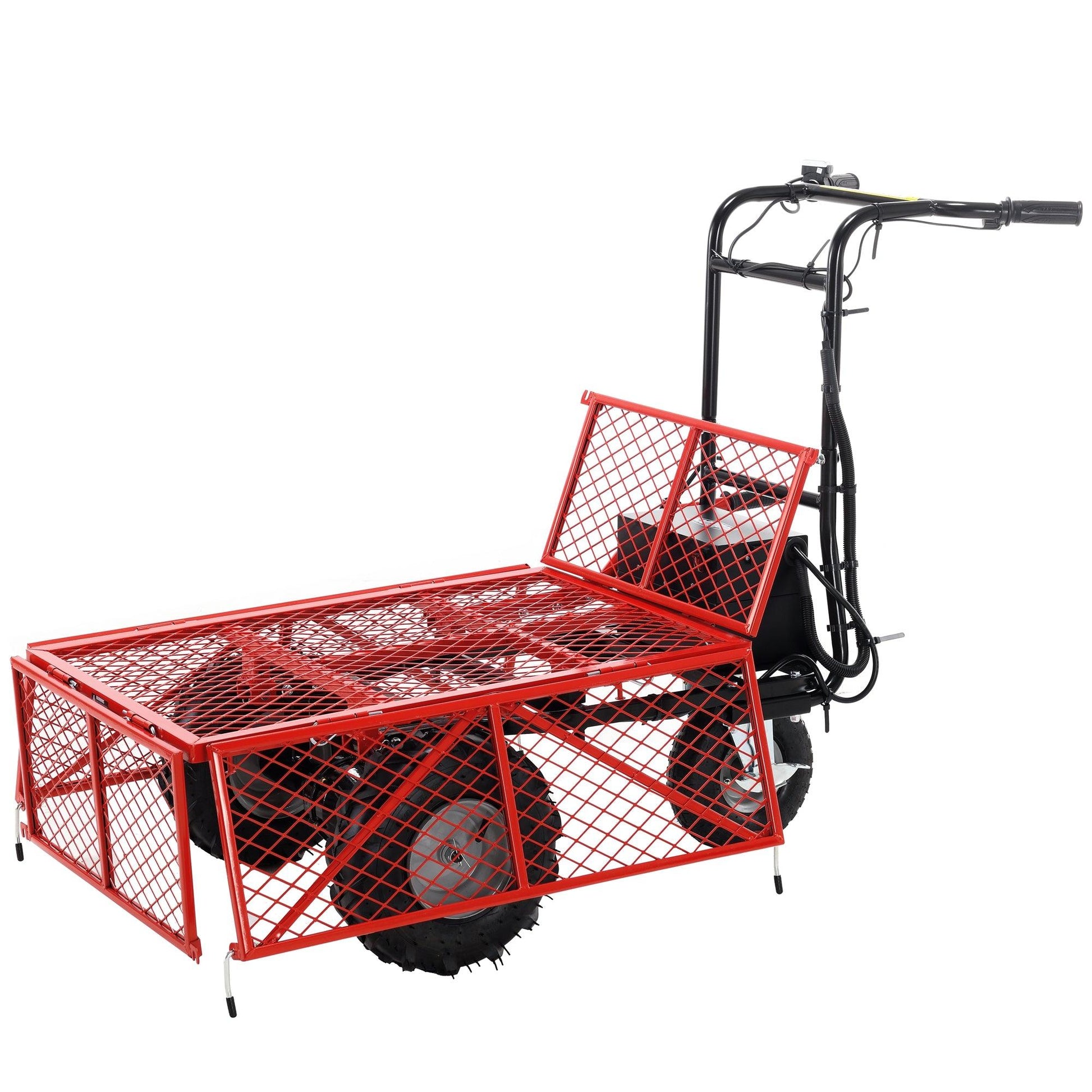 Wheelbarrow Utility Cart Electric Powered Cart 48V28Ah 500W Capacity 500lbs (230kg) Material Hauler 1000lbs Towing - Miami beauty1