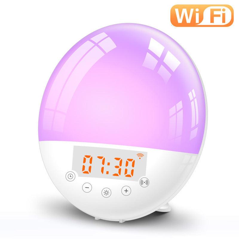 wifi voice control smart wake-up light alarm clock sunrise natural wake-up light - Miami beauty1