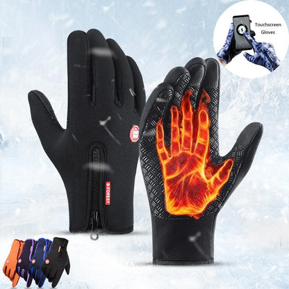 Winter Gloves Touch Screen Riding Motorcycle Sliding Waterproof Sports Gloves With Fleece - Miami beauty1