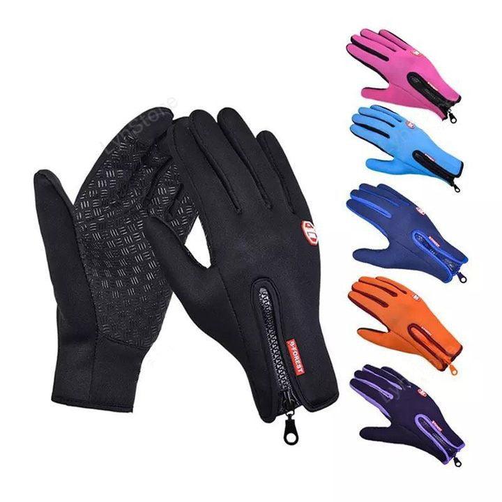 Winter Gloves Touch Screen Riding Motorcycle Sliding Waterproof Sports Gloves With Fleece - Miami beauty1