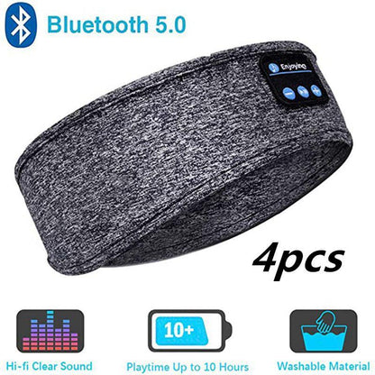 Wireless Bluetooth Sleeping Headphones Headband Thin Soft Elastic Comfortable Music Ear Phones Eye Mask For Side Sleeper Sports - Miami beauty1