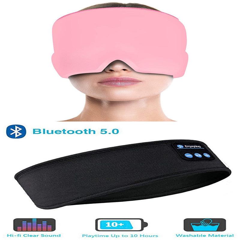 Wireless Bluetooth Sleeping Headphones Headband Thin Soft Elastic Comfortable Music Ear Phones Eye Mask For Side Sleeper Sports - Miami beauty1