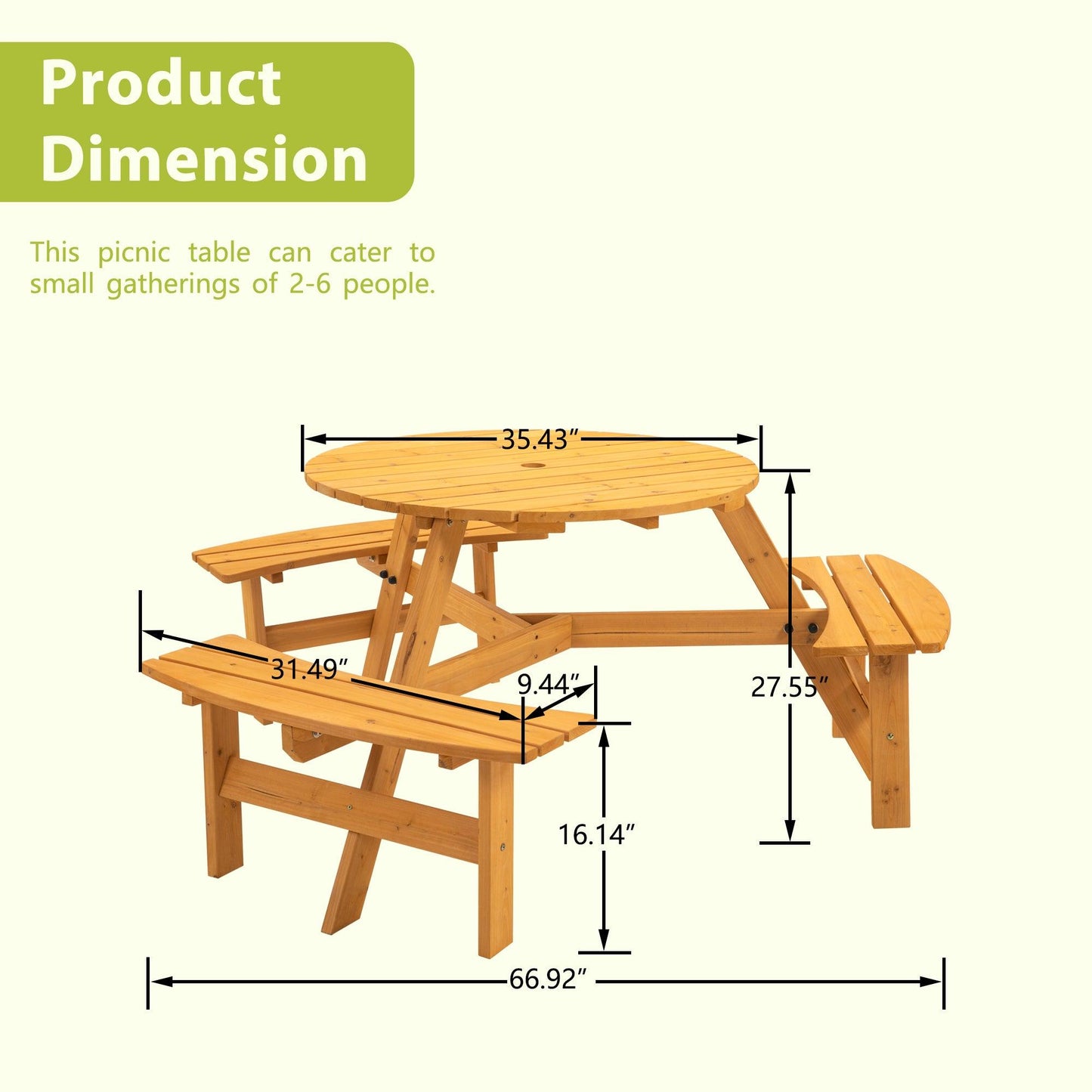 Wooden Picnic Table - Miami beauty1