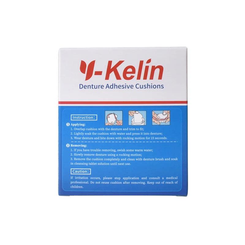 Y-Kelin Lower Denture Adhesive Cushion 60 Pads Strip (Pack of 2) - Miami beauty1