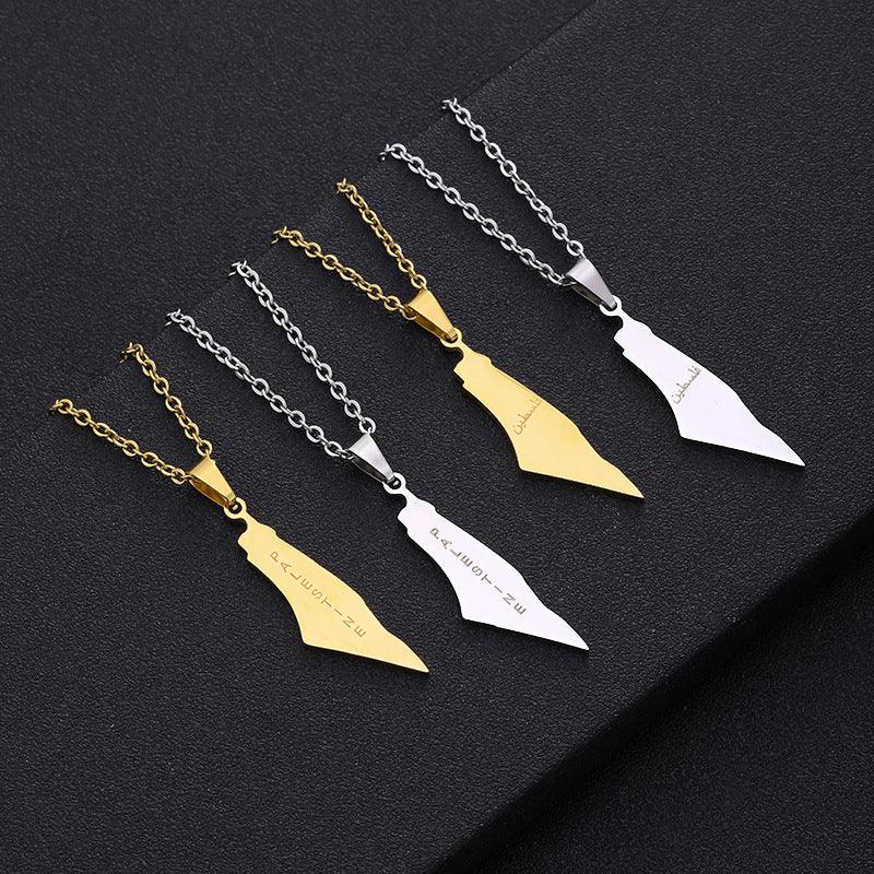 Pendant necklace Fashion geometric letters stainless steel collarbone chain women's jewelry - Miami beauty1