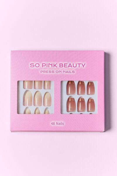 SO PINK BEAUTY Press On Nails 2 Packs - Miami beauty1