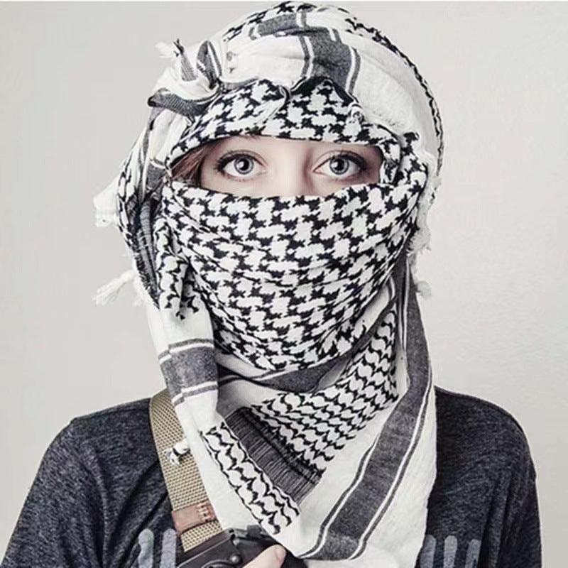 PALESTINE SCARF four-sided flowing Arab Turban square Tactical turban outdoor Muslim decoration - Miami beauty1