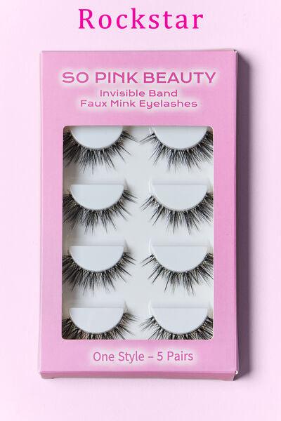 SO PINK BEAUTY Faux Mink Eyelashes 5 Pairs - Miami beauty1