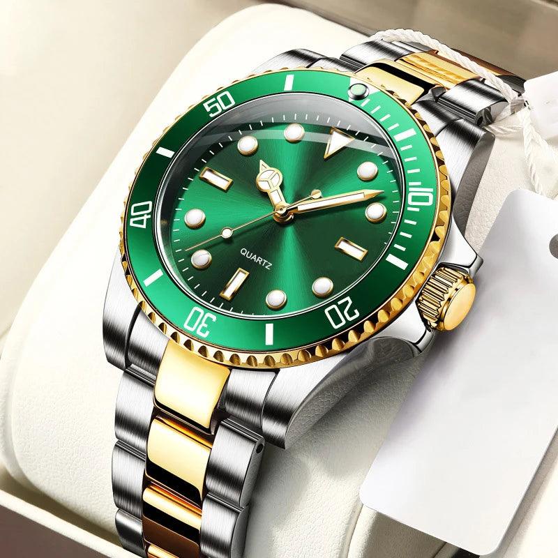 2024 Hot Selling Luxury Stainless Steel Band Analog Luminous Waterproof Quartz Wrist Watch For Men - Miami beauty1