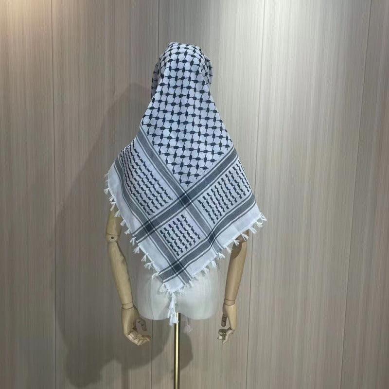 PALESTINE SCARF four-sided flowing Arab Turban square Tactical turban outdoor Muslim decoration - Miami beauty1