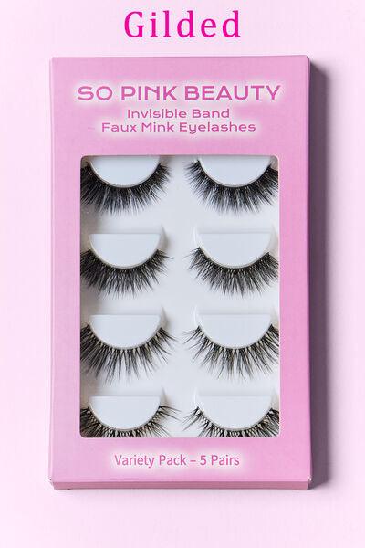 SO PINK BEAUTY Faux Mink Eyelashes Variety Pack 5 Pairs - Miami beauty1