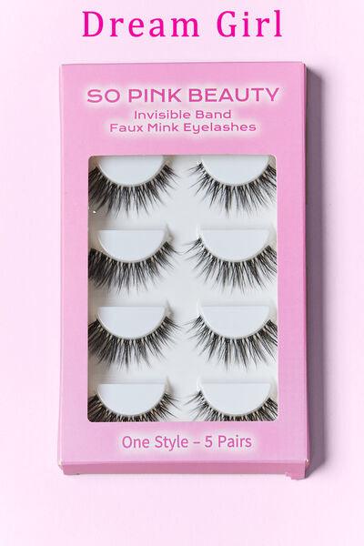 SO PINK BEAUTY Faux Mink Eyelashes 5 Pairs - Miami beauty1