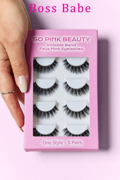 SO PINK BEAUTY Faux Mink Eyelashes 5 Pairs - Miami beauty1