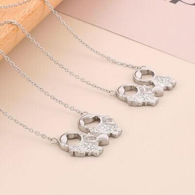 Pendant Rhinestone Stainless Steel Necklace - Miami beauty1