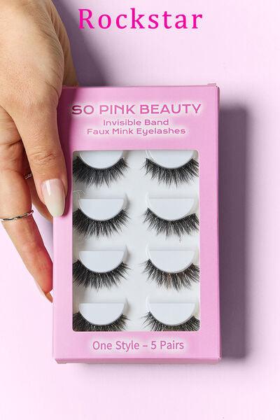 SO PINK BEAUTY Faux Mink Eyelashes 5 Pairs - Miami beauty1