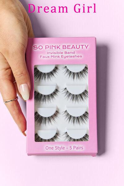 SO PINK BEAUTY Faux Mink Eyelashes 5 Pairs - Miami beauty1