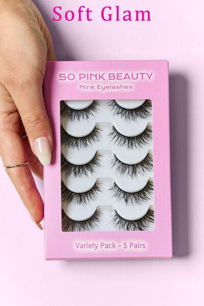 SO PINK BEAUTY Mink Eyelashes 5 Pairs - Miami beauty1