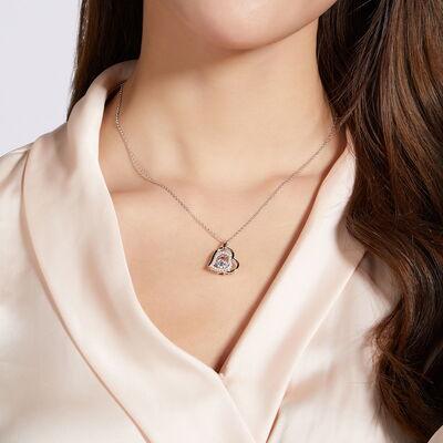 Moissanite 925 Sterling Silver Heart Necklace - Miami beauty1