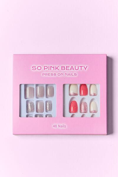 SO PINK BEAUTY Press On Nails 2 Packs - Miami beauty1