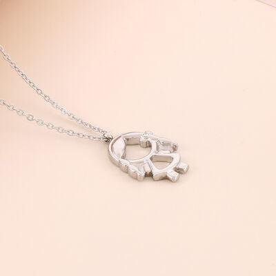 Pendant Rhinestone Stainless Steel Necklace - Miami beauty1