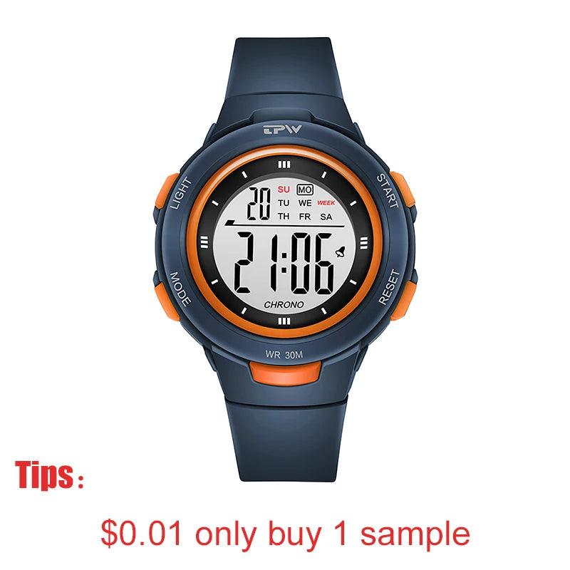 3ATM Waterproof Digital Watch for Sport People Teenager Students 40mm Dial ABS Case with Light Day/Date Feature - Miami beauty1