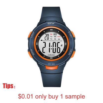 3ATM Waterproof Digital Watch for Sport People Teenager Students 40mm Dial ABS Case with Light Day/Date Feature - Miami beauty1