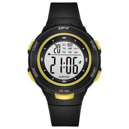 3ATM Waterproof Digital Watch for Sport People Teenager Students 40mm Dial ABS Case with Light Day/Date Feature - Miami beauty1