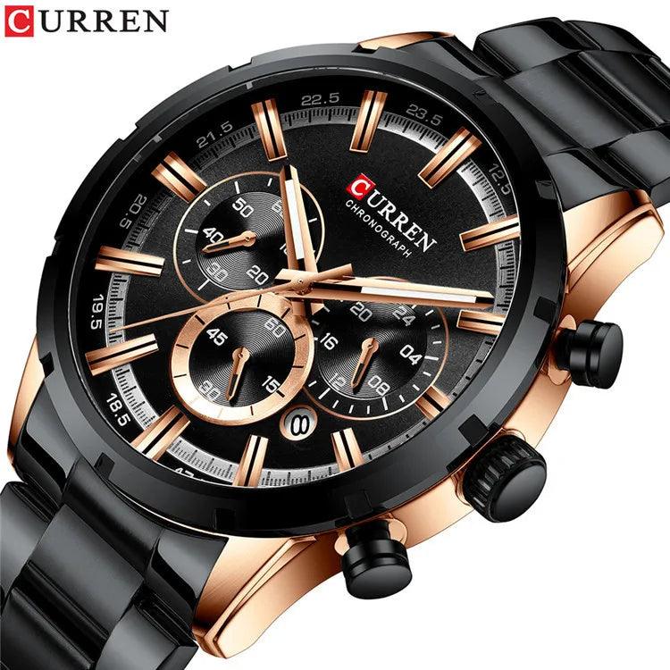 CURREN 8355 Factory Direct New Fashion Watches Reloj Relogio Silver Dials Chronograph Water Resistant Stainless Steel Band Watch - Miami beauty1