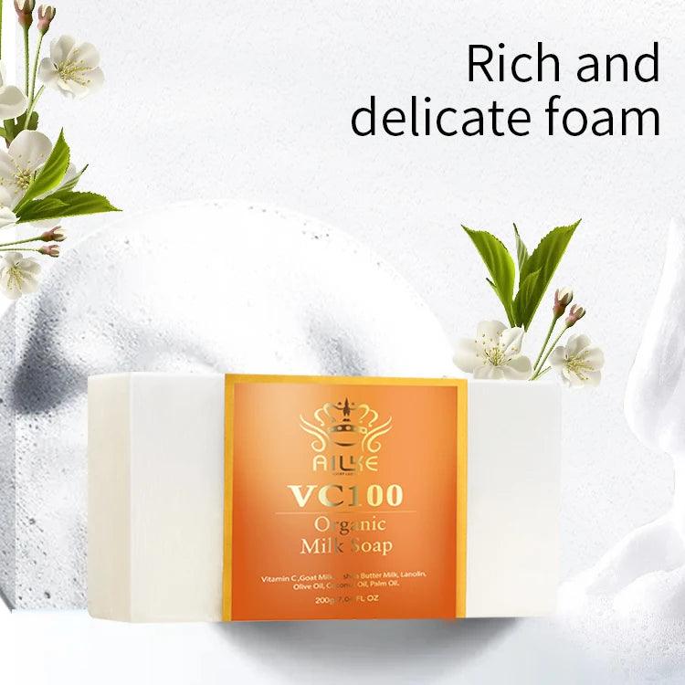 Women Face Skin Care Beauty Moisturizing Brightening Whitening Facial Cleanser Body Wash Goat Milk Vitamin C Bath Soap Organic - Miami beauty1