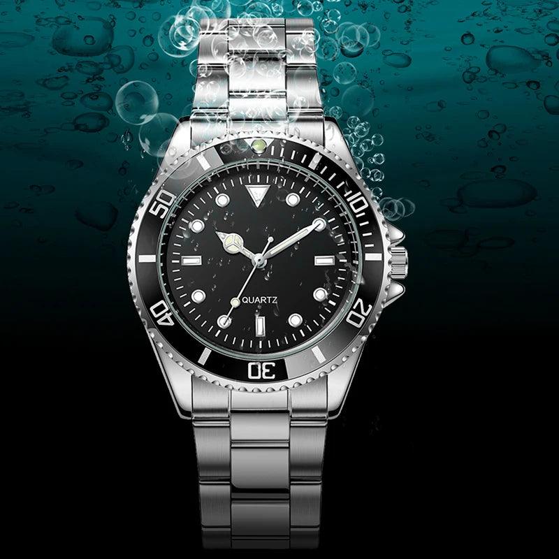 2024 Hot Selling Luxury Stainless Steel Band Analog Luminous Waterproof Quartz Wrist Watch For Men - Miami beauty1