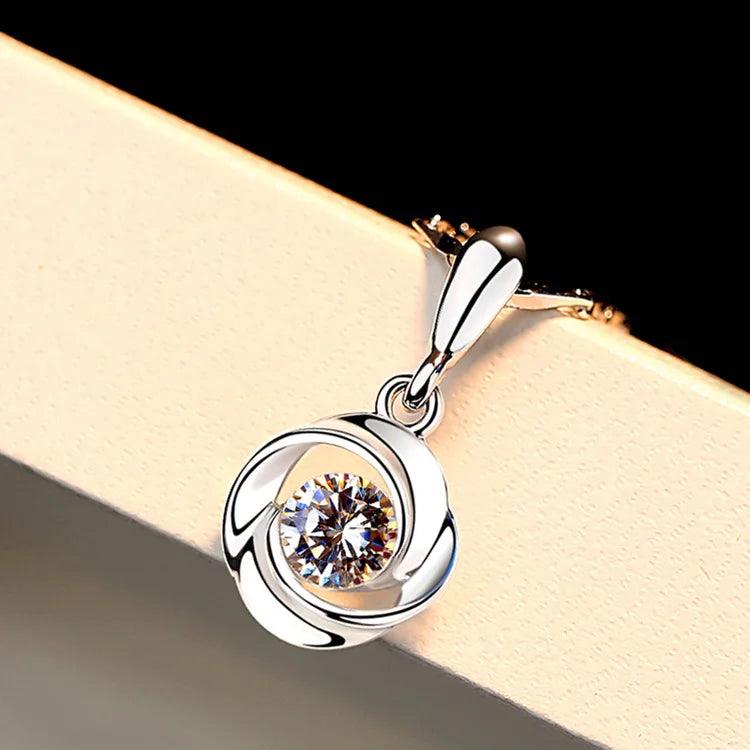 blue crystal pendant female zircon S925 sliver color Necklace colgante sapphire jewelry bizuteria pendant pierscionki Gemstone - Miami beauty1