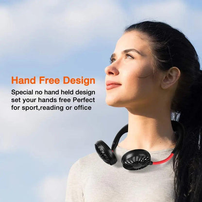 Portable air cooling fan handsfree rechargeable hanging sport neck fan Neckband Fan for sport - Miami beauty1