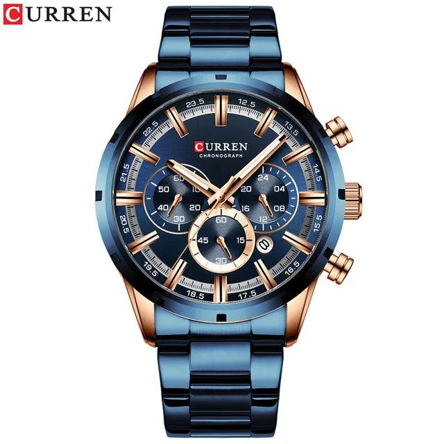 CURREN 8355 Factory Direct New Fashion Watches Reloj Relogio Silver Dials Chronograph Water Resistant Stainless Steel Band Watch - Miami beauty1