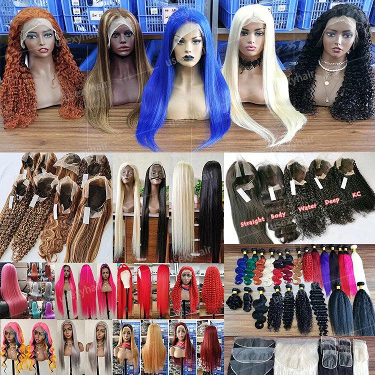 30 32 34 36 38 40 50 inch Human Hair Lace Front Wigs For Black Women Straight Deep Wave Kinky Curly Virgin Raw Indian Hair Wigs - Miami beauty1