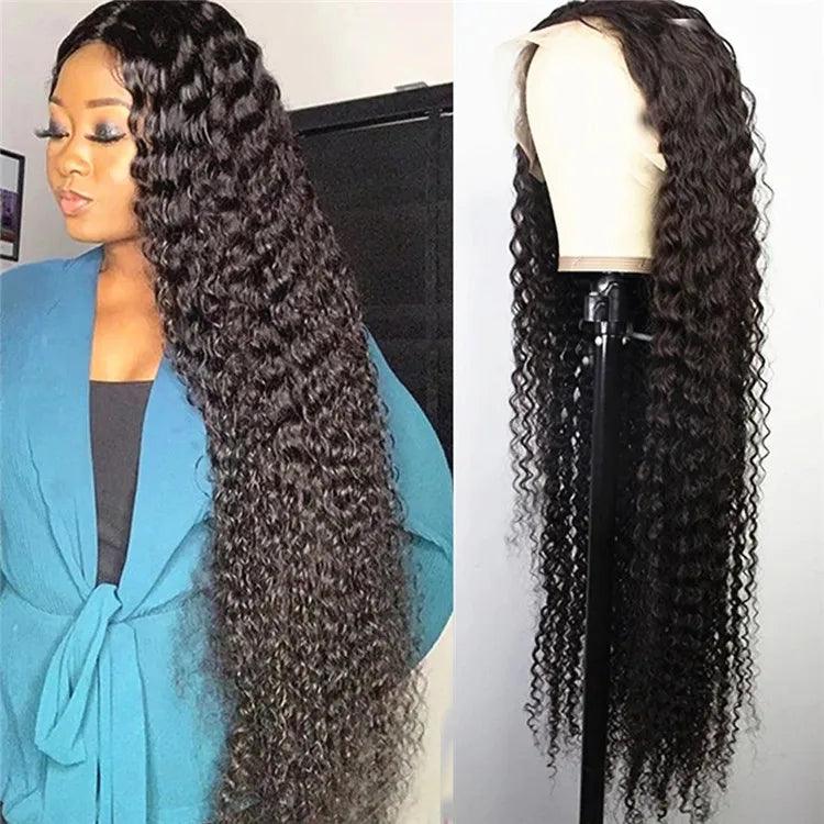 30 32 34 36 38 40 50 inch Human Hair Lace Front Wigs For Black Women Straight Deep Wave Kinky Curly Virgin Raw Indian Hair Wigs - Miami beauty1